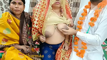 Malam Pertama Pasangan India Terbaik, Berahi Dengan Ibu Mertua Dalam Permainan Tiga Seks
