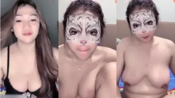 Azkia Bergoyang Hot Dengan Lingerie Hitam, Tampil Telanjang Di Live