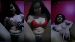 Abg Berkemeja Merah Tergoda Mainin Memeknya