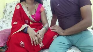 Boudhi Pakai Saree Merah, Siap Digaruk Devar Di Video Bangla Panas.