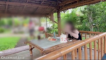 Ngaceng Di Luar Sama Bule Thailand, Crot Di Jalan.