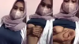 Hijab Zilla Pap Payudara, Memek Basah Digoyang Goyang